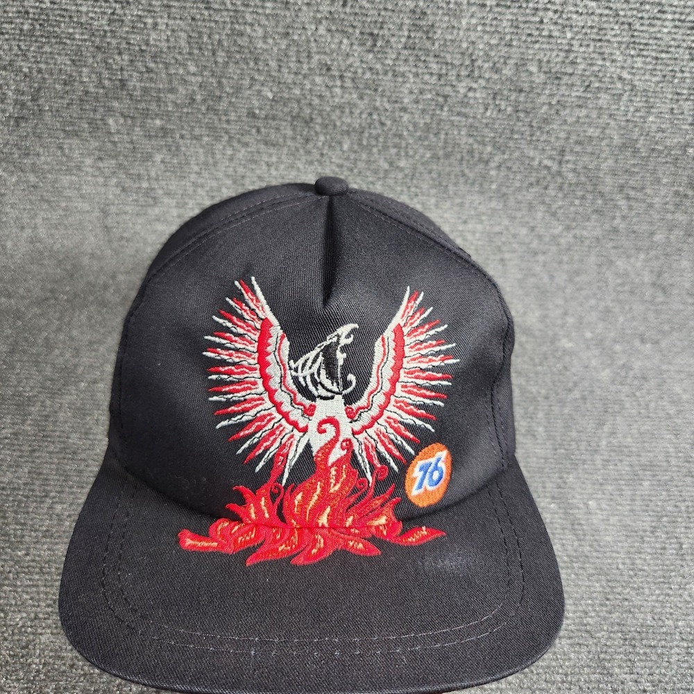 Vintage Racing‎ Snapback Hat Adult Firebird Lubricants 76 Bird Logo 90s Black